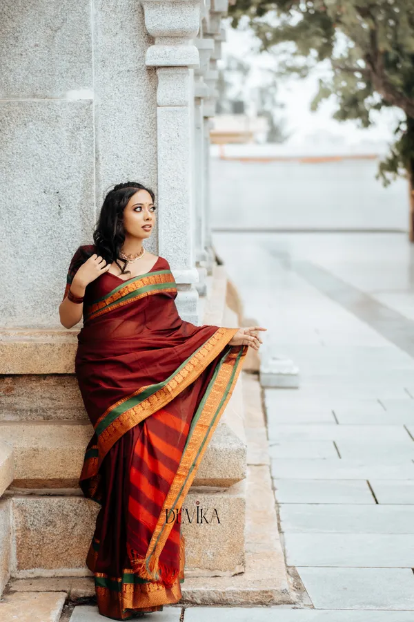 Maroon_Peacock_Narayanpet_Pure_cotton_saree