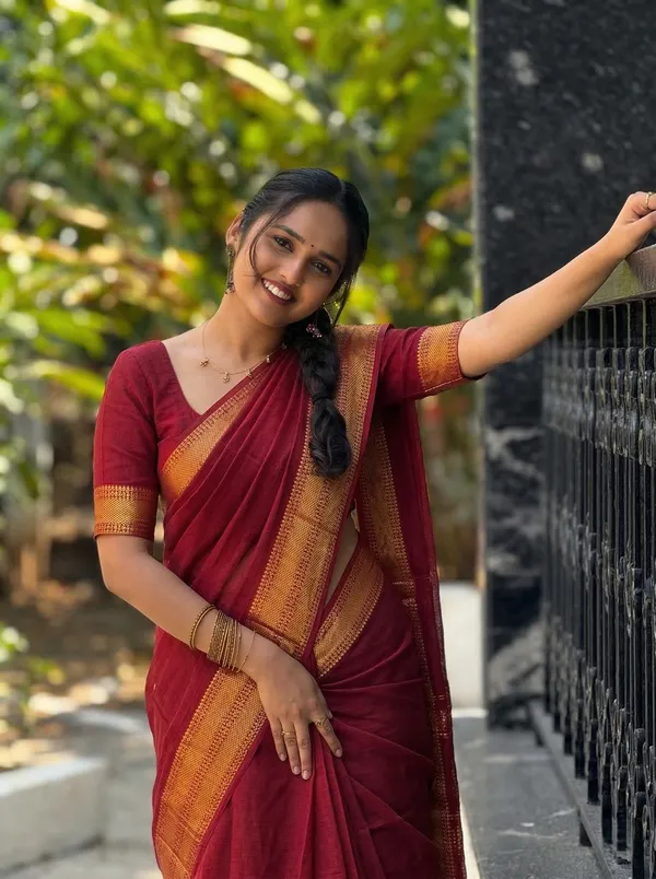 Maroon_Varnam_Narayanpet_Pure_Cotton_Saree