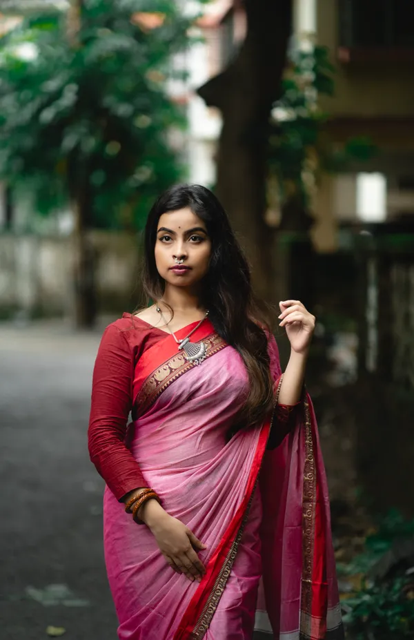 Pinkish_Grey_Elephant_Border_Narayanpeth_Pure_cotton_saree_with_Running_blouse_piece_(Same_as_saree)