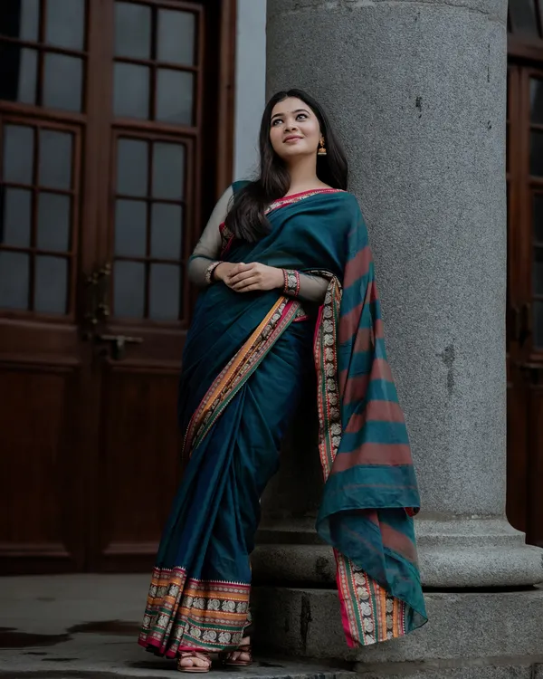 Rama_Blue_Shravya_Narayanpet_Pure_cotton_saree