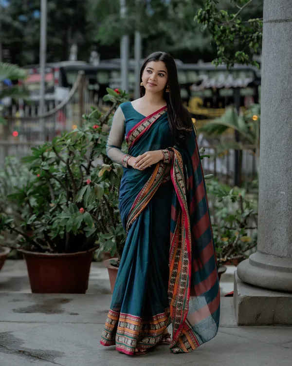Rama_Blue_Shravya_Narayanpet_Pure_cotton_saree