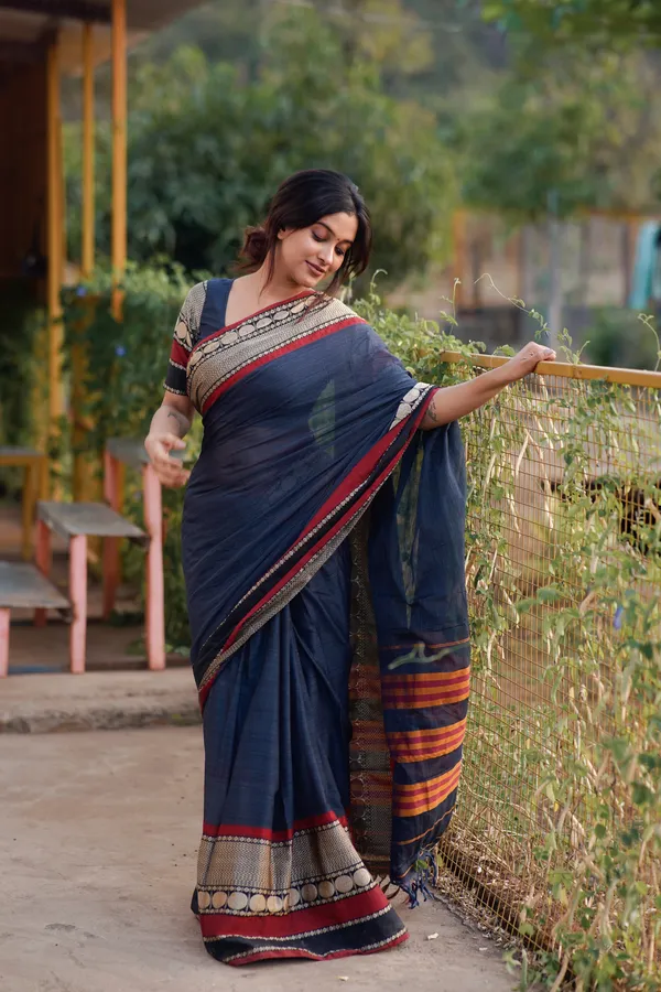 Rukmini_Steel_Grey_Narayanpet_Pure_Cotton_Saree