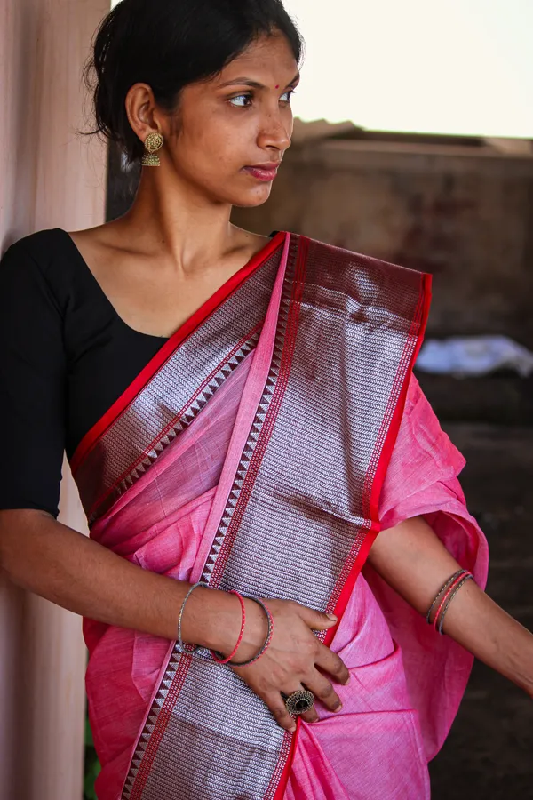 Sahitya_BABY_PINK_Narayanpet_Pure_Cotton_saree_with_Running_blouse_piece