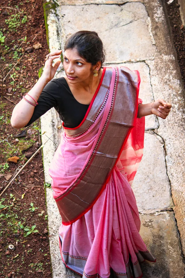 Sahitya_BABY_PINK_Narayanpet_Pure_Cotton_saree_with_Running_blouse_piece