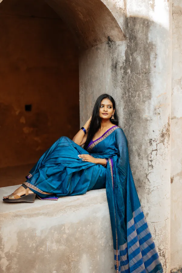 Shraddha_Royal_Blue_Narayanpet_Pure_Cotton_Saree