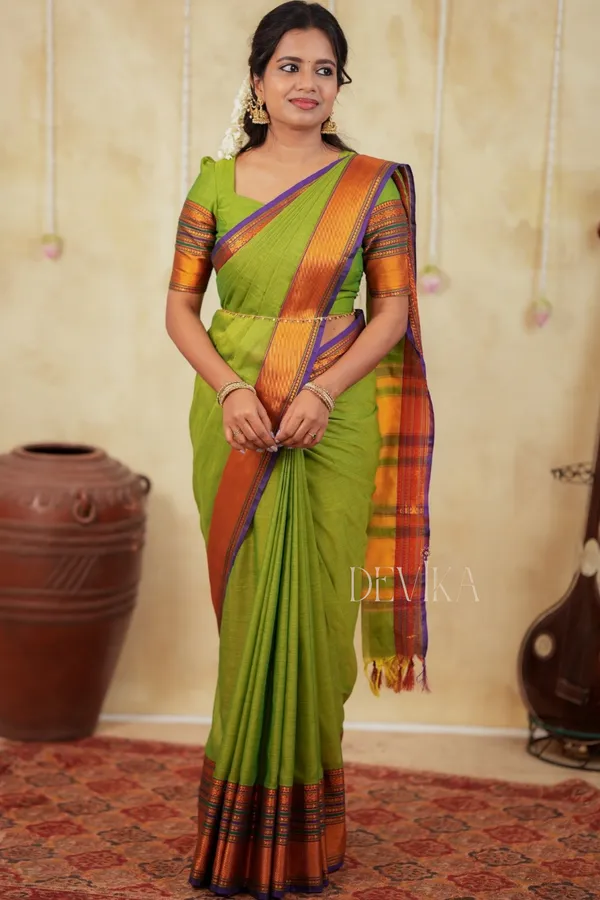Sudharshini_Green_Narayanpet_Pure_cotton_saree