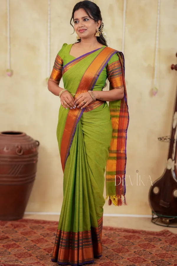 Sudharshini_Green_Narayanpet_Pure_cotton_saree