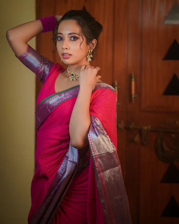 Tanvi_rani_Pink_Narayanpet_Soft_Cotton_saree