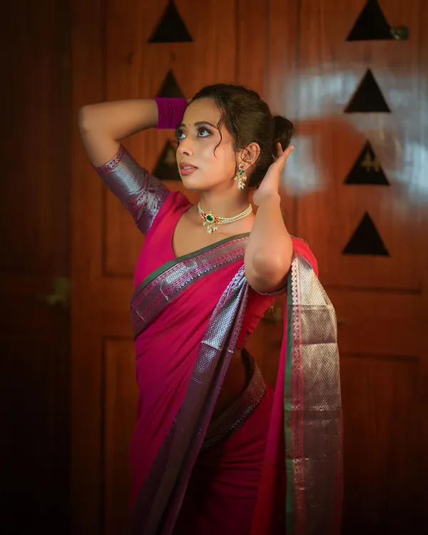 Tanvi_rani_Pink_Narayanpet_Soft_Cotton_saree