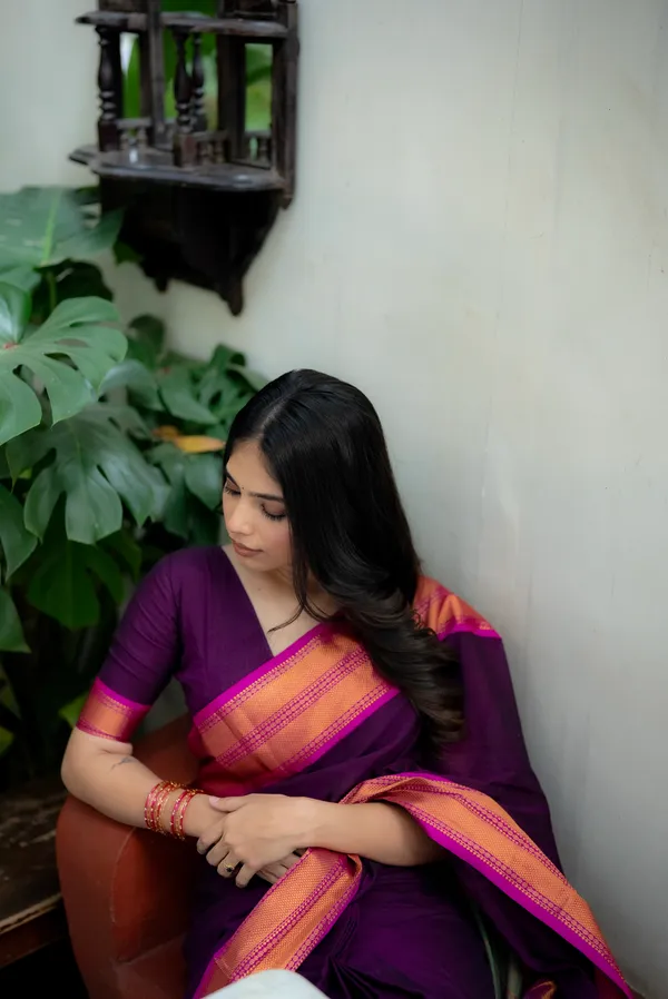 Varnam_Magenta_Narayanpet_Pure_mercerised_cotton_saree_