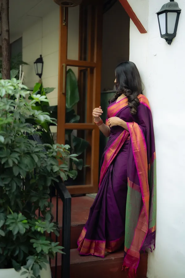Varnam_Magenta_Narayanpet_Pure_mercerised_cotton_saree_