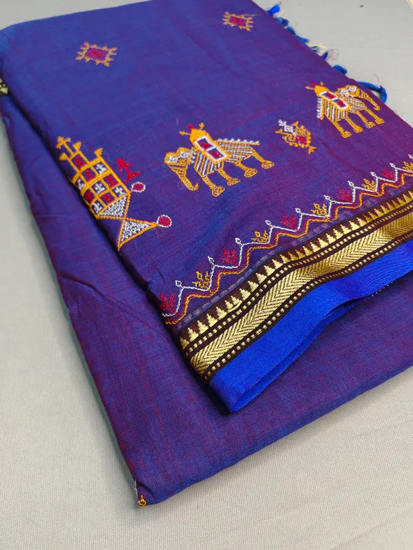 Royal_Blue_Kasuti_Embroidered_Narayanapet_Pure_Cotton_saree