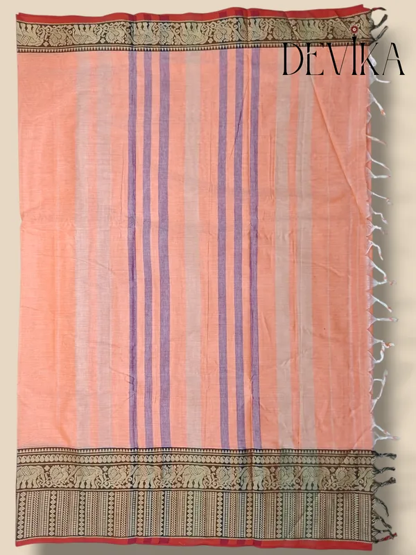 Gopika_Peach_Narayanpet_Pure_cotton_saree