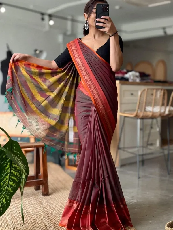 Aradhya_Elephant_Copper_Jari_Narayanpet_Pure_Cotton_saree_with_Running_blouse_piece_(Same_as_saree)