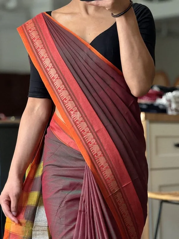 Aradhya_Elephant_Copper_Jari_Narayanpet_Pure_Cotton_saree_with_Running_blouse_piece_(Same_as_saree)