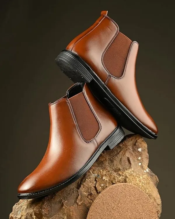 FoxyFoot FOXYFOOT Men's Chelsea Black High Ankle Boots Price in