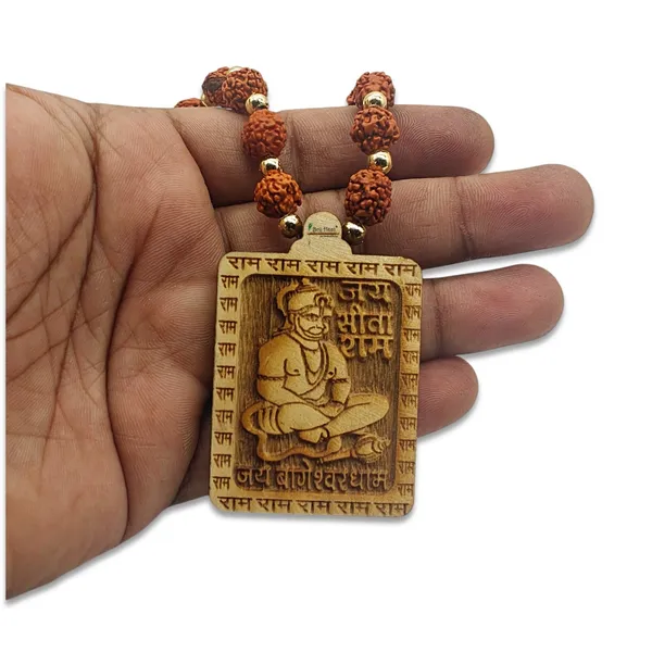 Wooden_Carving_Hanuman_Ji_Pendant_with_Panchmukhi_Rudraksha_Mala_(Hanu.M.rudr.G)