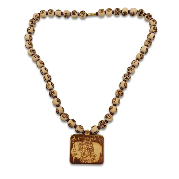 Wooden_Carving_Radha_Krishna_cow_pendant_with_Radha_Carving_Beads_Mala_(RKcow.radha.G)