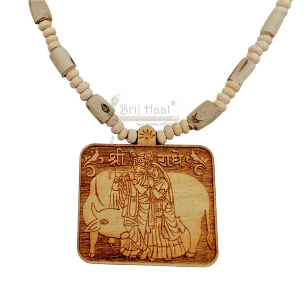 Wooden_Carving_Radha_Krishna_Pendant_with_Tulsi_kanthi_Mala_(Rkcow.T2)