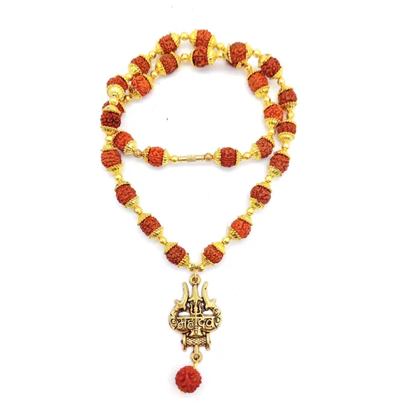 Natural_Five_face_Rudraksha_in_brass_cap_Mala_With_Shiv_Trishul_Pendant