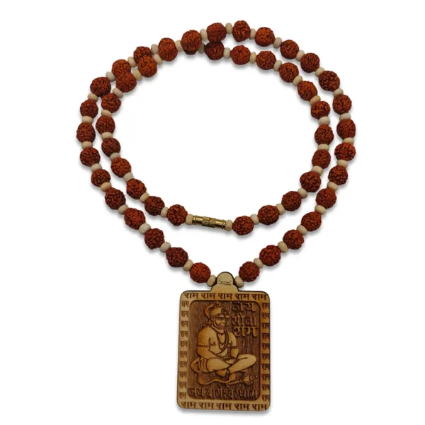 Wooden_Carving_Hanuman_Ji_Pendant_with_Panchmukhi_Rudraksha_Mala_(Hanu.M.rudr.W)