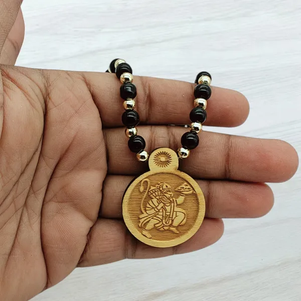 Wooden_Carving_Hanuman_ji_pendant_with_Black_crystal_chain_(Hanu.R.Bcry)