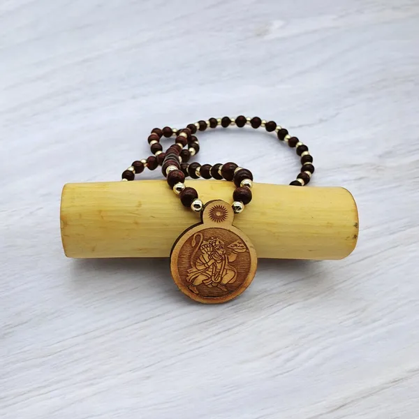 Wooden_Carving_Hanuman_ji_Round_Handmade_Locket_with_Lal_Chandan_Mala_(_Hanu.R_)