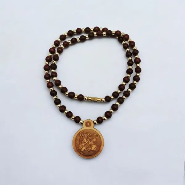 Wooden_Carving_Hanuman_ji_Round_Handmade_Locket_with_Lal_Chandan_Mala_(_Hanu.R_)