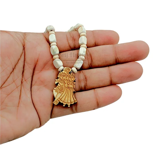 Wooden_Carving_Radha_Krishna_Pendant_with_Tulsi_kanthi_Mala_(RK.V1.W1)