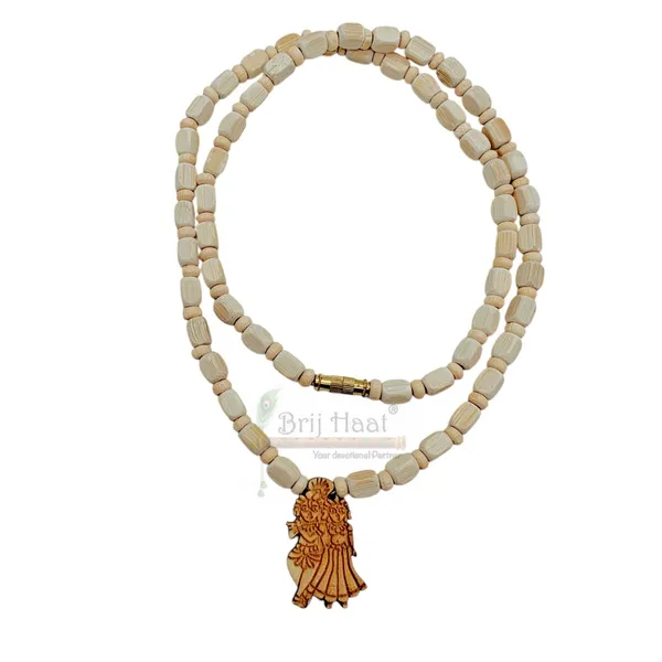 Wooden_Carving_Radha_Krishna_Pendant_with_Tulsi_kanthi_Mala_(RK.V1.W1)