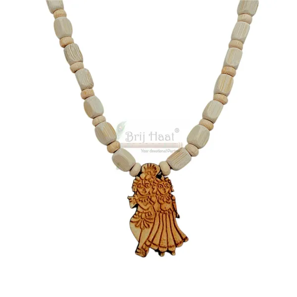 Wooden_Carving_Radha_Krishna_Pendant_with_Tulsi_kanthi_Mala_(RK.V1.W1)