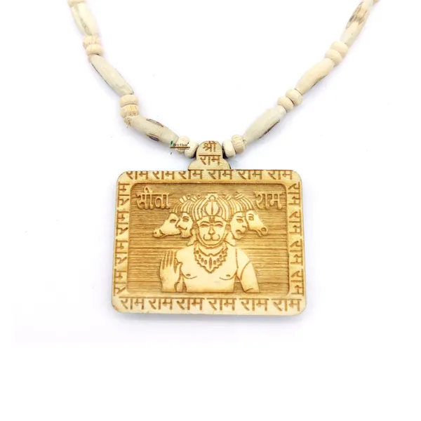 Wooden_Carving_Panch_mukhi_Hanuman_ji_Pendant_with_Tulsi_Kanthi_Mala_(5F.H.T1)