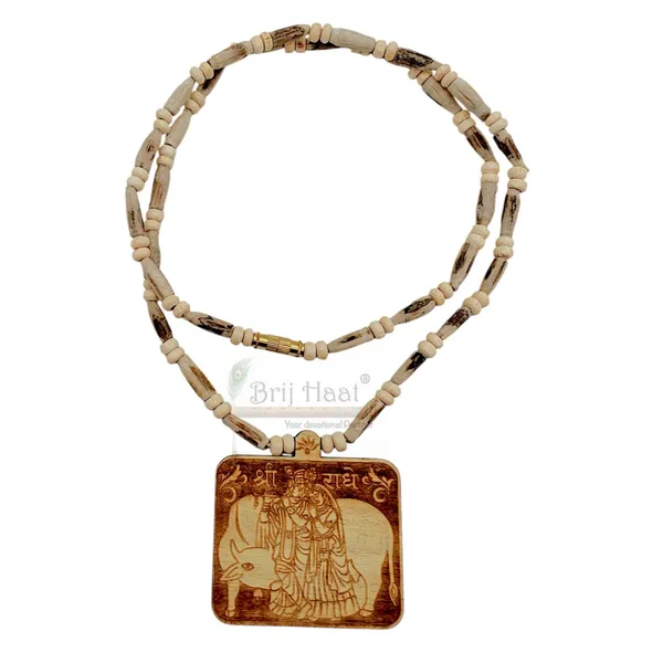 Wooden_Carving_Radha_Krishna_Pendant_with_Tulsi_kanthi_Mala_(Rkcow.T1)