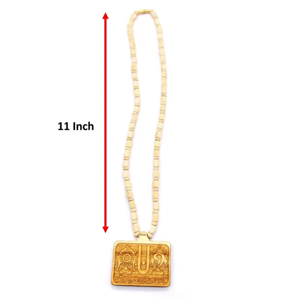 Wooden_carving_Shrimannarayan_Shankh_Chakra_Pendant_with_Tulsi_kanthi_Mala_(Tiru.balaji.W1)