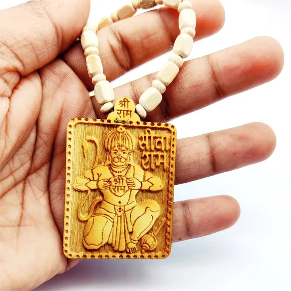 Wooden_Carving_Hanuman_ji_Pendant_with_Tulsi_Kanthi_Mala_(Hanu.V2.W1)
