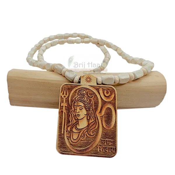 Wooden_Carving_Shiv_Om_Mahakaal_Pendant_with_Tulsi_kanthi_Mala_(Shivom.W1)