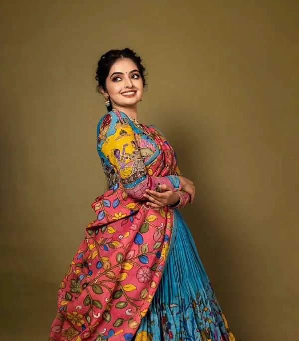 Kalamkari_Print_With_Hand_Work_Bloom_Fully_Stitched_Printed_Lehenga_Choli