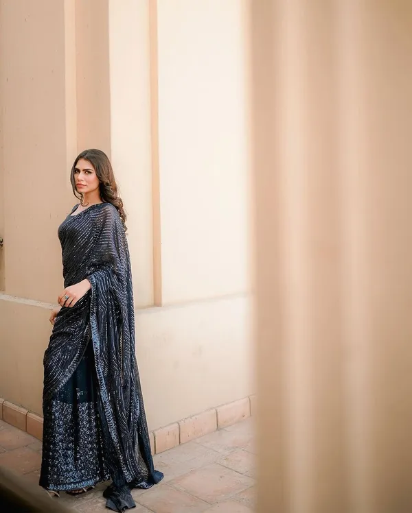 Georgette_Designer_Saree_With_Unstitched_Blouse_Piece