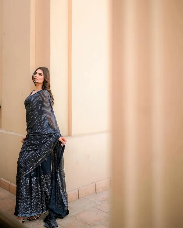 Georgette_Designer_Saree_With_Unstitched_Blouse_Piece