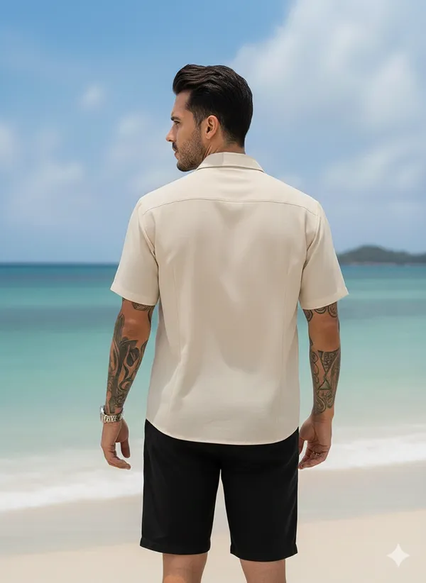 Men_Lion_Printed_Shirt_With_Short_Cord_set_For_Beach_Wear_And_Night_Wear