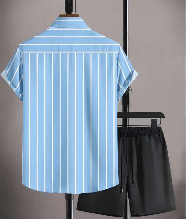 Light_Blue_Men's_Contrast_Collar_Top_&_Bottom_Sets