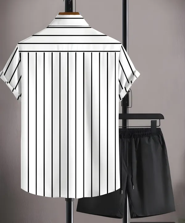 White_Men's_Contrast_Collar_Top_&_Bottom_Sets