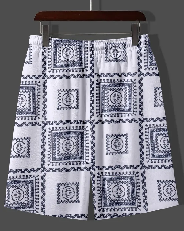 White_Printed_Men's_Summer_Night_Suit