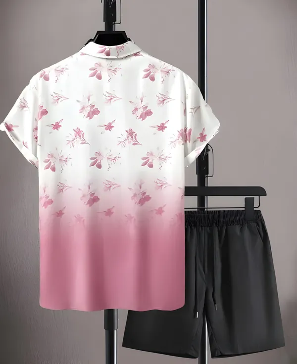 Pink_&_White_Men's_Soft_Poly_Lycra_Digital_Prined_Shirts_with_Pajama_Shorts_Night_Suit_Set