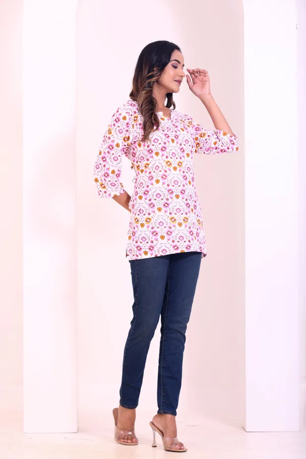 Women_Floral_print_Short_kurti