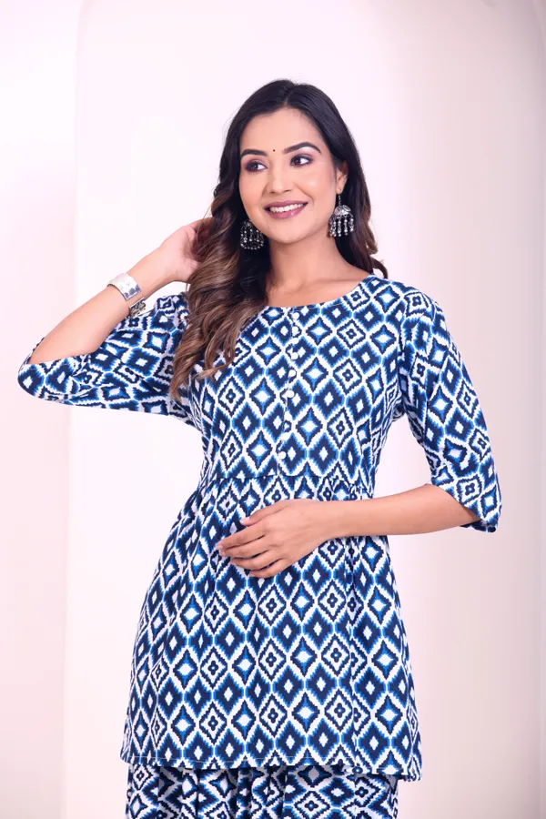 Classic_Women_Blue_Printed_CorSet