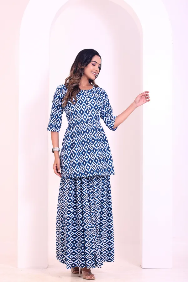 Classic_Women_Blue_Printed_CorSet