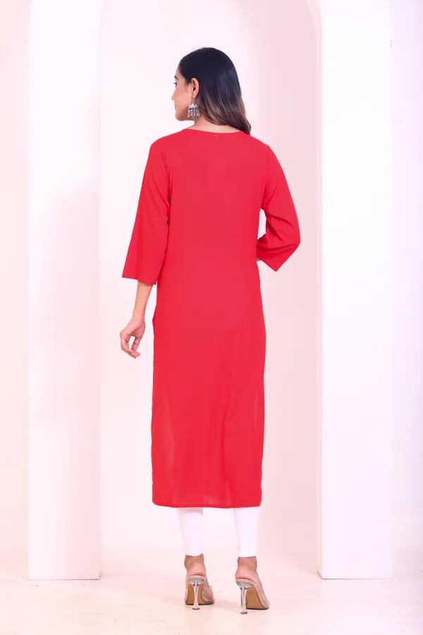 Elegant_Red_Embroidery_Mirror_Work_Kurta