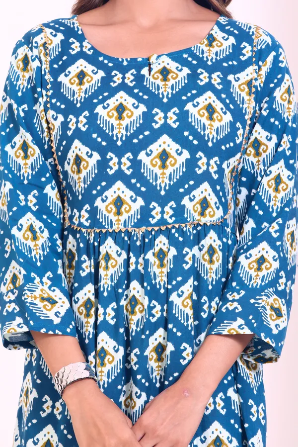 Smartyhub_Women_Blue_Printed_Kurta