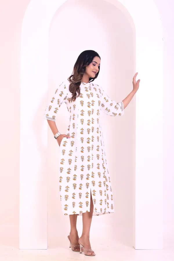Smartyhub_Women_White_Printed_Gown